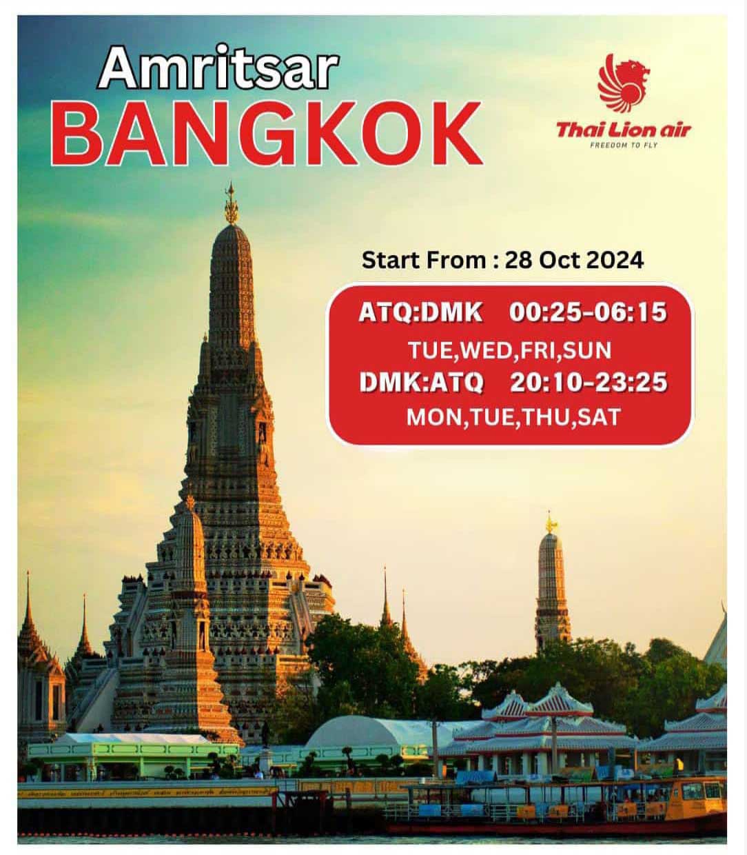 Amritsar to Bangkok Direct Flight